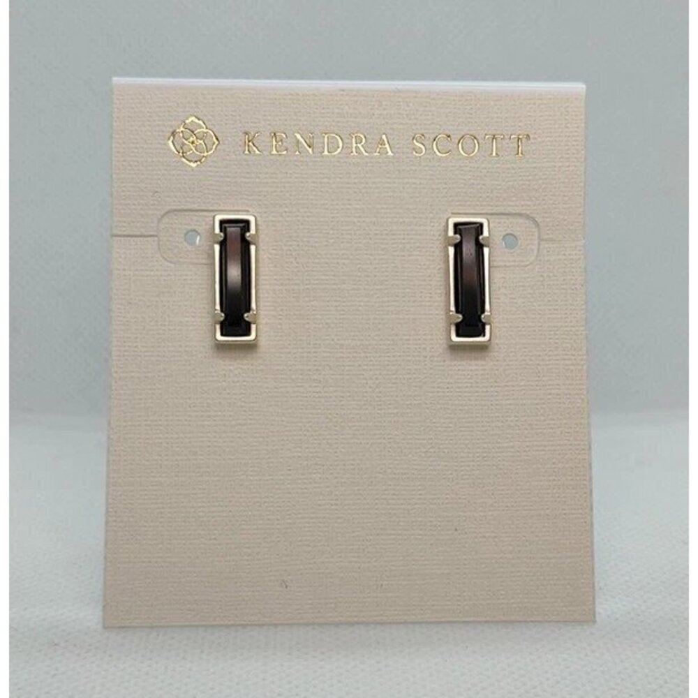 Kendra Scott Matte Gold Lady Stud Earrings In Black